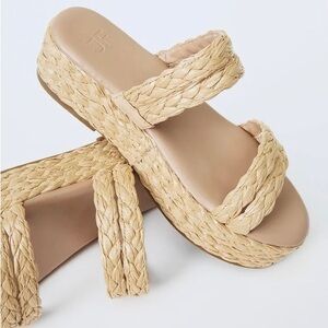 NEW ESPADRILLE ESPADRILLES PLATFORM WOVEN RATTAN SANDALS LANA Marc fisher arula
